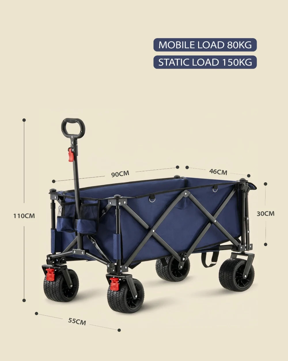 180L Folding Outdoor Trolley Wagon