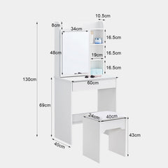 Mona Small Dressing Table Set [with Sliding Mirror]