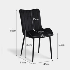 Myra Velvet Dining Chairs [Set of 2]