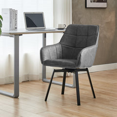 Danyl Faux Leather Swivel Dining Chairs