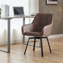 Danyl Faux Leather Swivel Dining Chairs