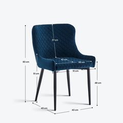 Dundas Velvet Dining Chairs [Set of 2]