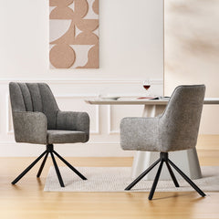 Eloise Linen Blends Swivel Chair