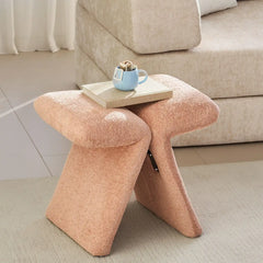 Faye Warm Blush Vanity Stool