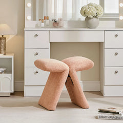 Faye Warm Blush Vanity Stool