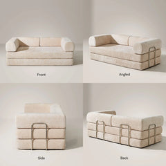Hugo Cream Vacuum-Packed Convertible Sofa Bed