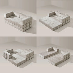 Hugo Khaki Vacuum-Packed Convertible Sofa Bed