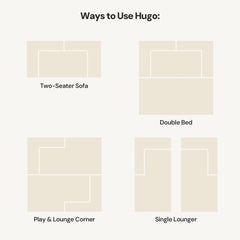 Hugo Cream Vacuum-Packed Convertible Sofa Bed