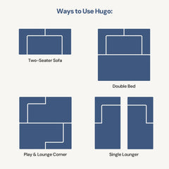 Hugo Navy Blue Vacuum-Packed Convertible Sofa Bed