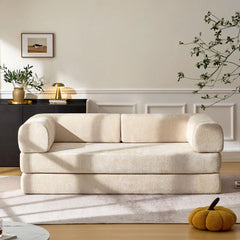 Hugo Cream Vacuum-Packed Convertible Sofa Bed