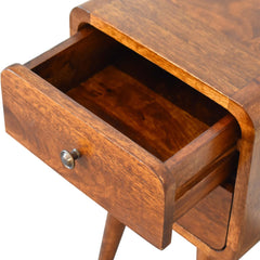 Mini Chestnut Curved Bedside for wholesale