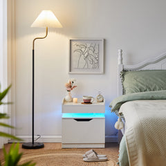 Kist LED Light Bedside Table [Charging Station][Nightstand]