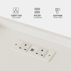 Kist LED Light Bedside Table [Charging Station][Nightstand]