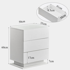 Mario LED Light Bedside Table [3 Drawers]