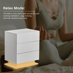 Mario LED Light Bedside Table [3 Drawers]