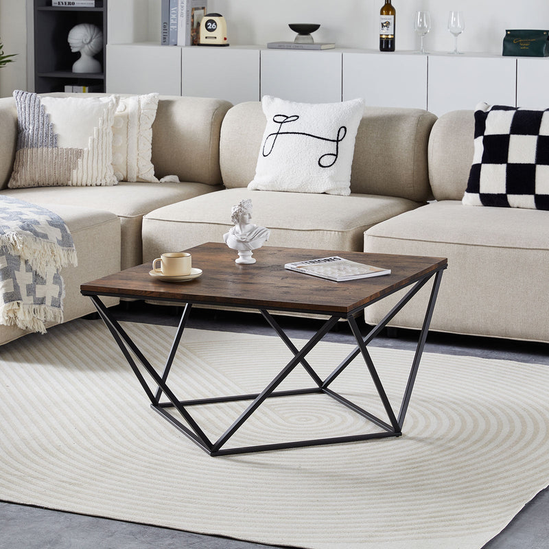 Mayme Industrial Coffee Table [Oak Pattern] [MDF]