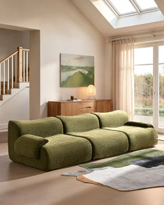 Nola Green Chenille Vacuum-Packed Modular Sofa