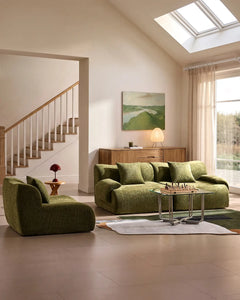 Nola Green Chenille Vacuum-Packed Modular Sofa
