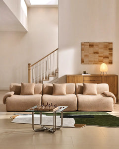Nola Khaki Chenille Vacuum-Packed Modular Sofa