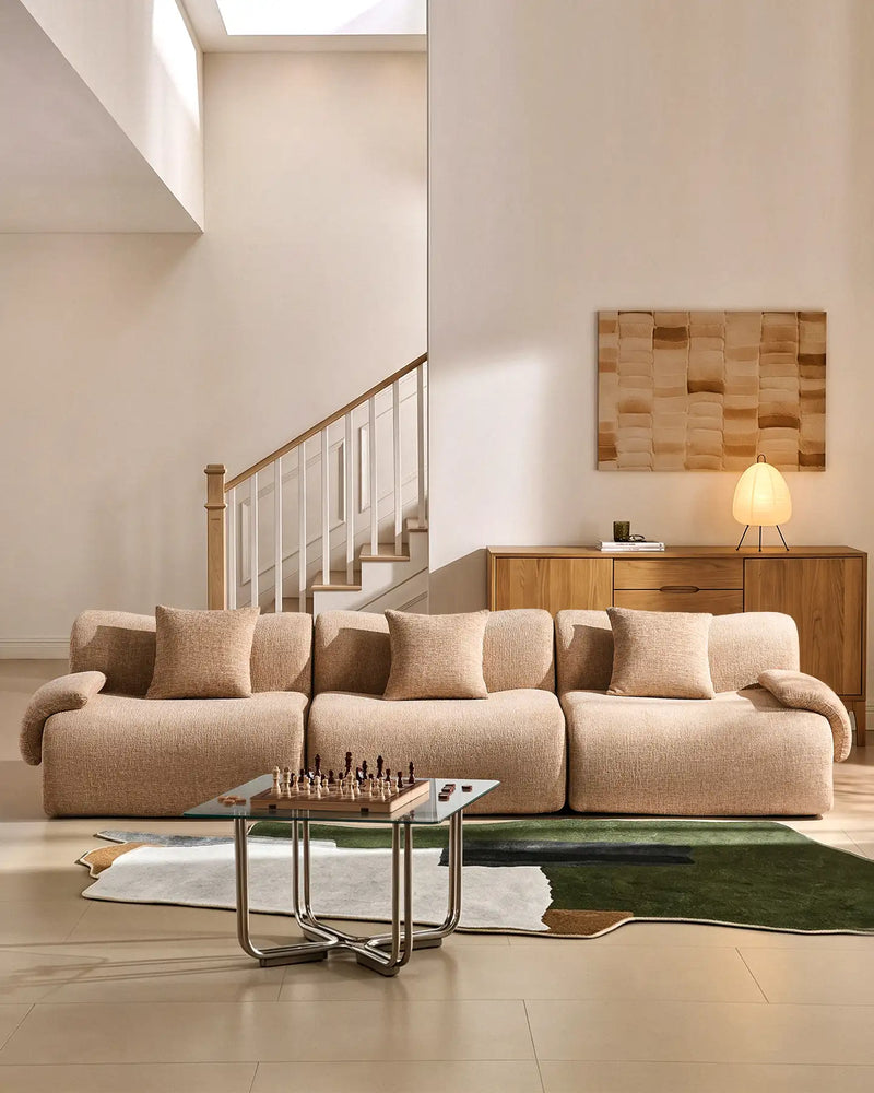 Nola Khaki Chenille Vacuum-Packed Modular Sofa