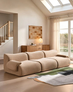 Nola Khaki Chenille Vacuum-Packed Modular Sofa