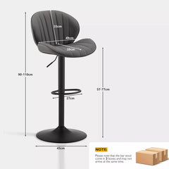 Caryol Faux Leather Bar Stool [Height Adjustable][Set of 2]